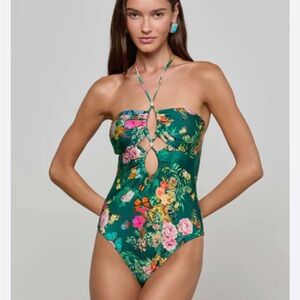 New L’AGENCE Shiva Keyhole Bandeau One Piece Swimsuit
